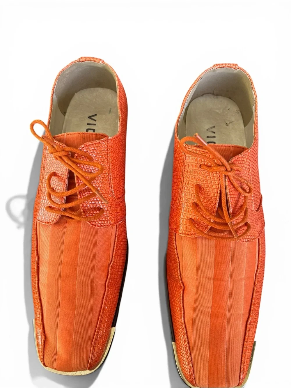 Viotti Orange Men's Lace-Up Derby Shoes